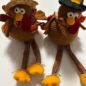 Festive Turkey Decor with Striped Legs